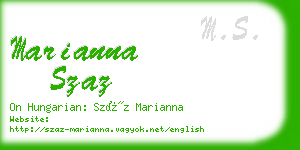 marianna szaz business card